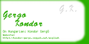 gergo kondor business card